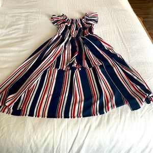 Red white and blue long romper